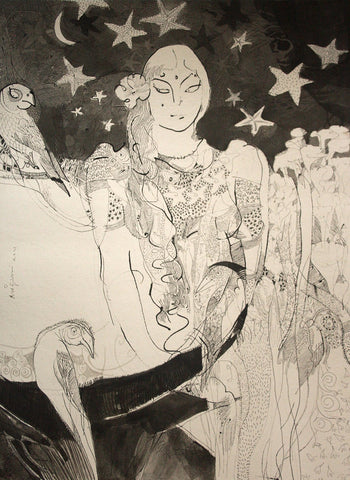 Beside of my dream 82|A. Vasudevan- Pen and Ink on Board, 2013, 30 x 22 inches
