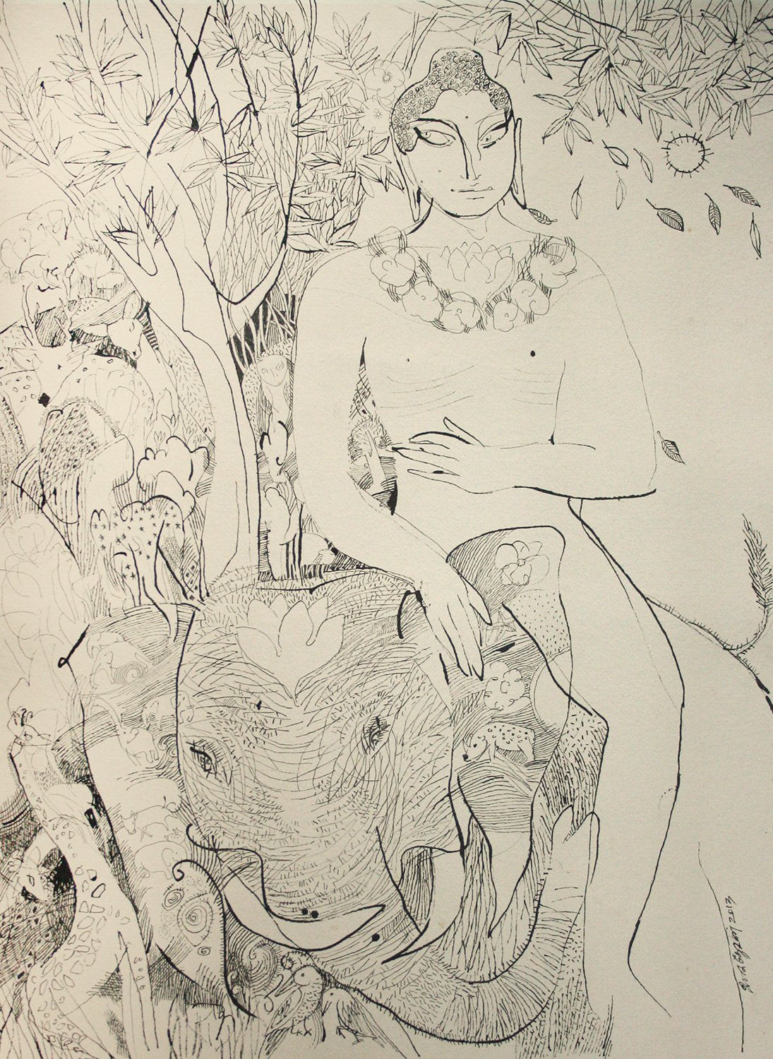 Beside of my dream 84|A. Vasudevan- Pen and Ink on Board, 2013, 30 x 22 inches