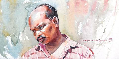 Portrait Series 121|R. Rajkumar Sthabathy- Water Color on Paper, 2012, 7.5 x 15 inches