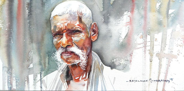 Portrait Series 125|R. Rajkumar Sthabathy- Water Color on Paper, 2012, 7.5 x 15 inches