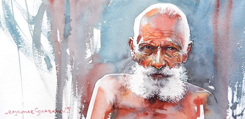 Portrait Series 131|R. Rajkumar Sthabathy- Water Color on Paper, 2012, 7.5 x 15 inches