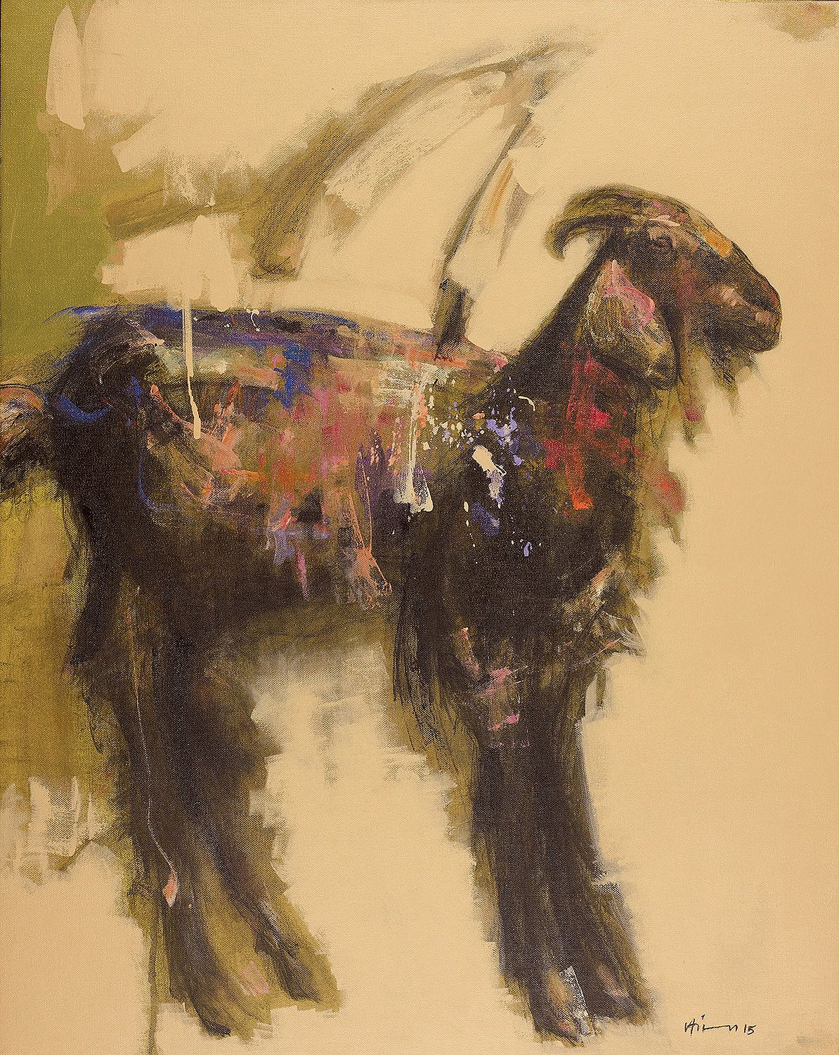 Wild goat|Ajay Deshpande- Acrylic on Canvas, 2015, 30 x 24 inches