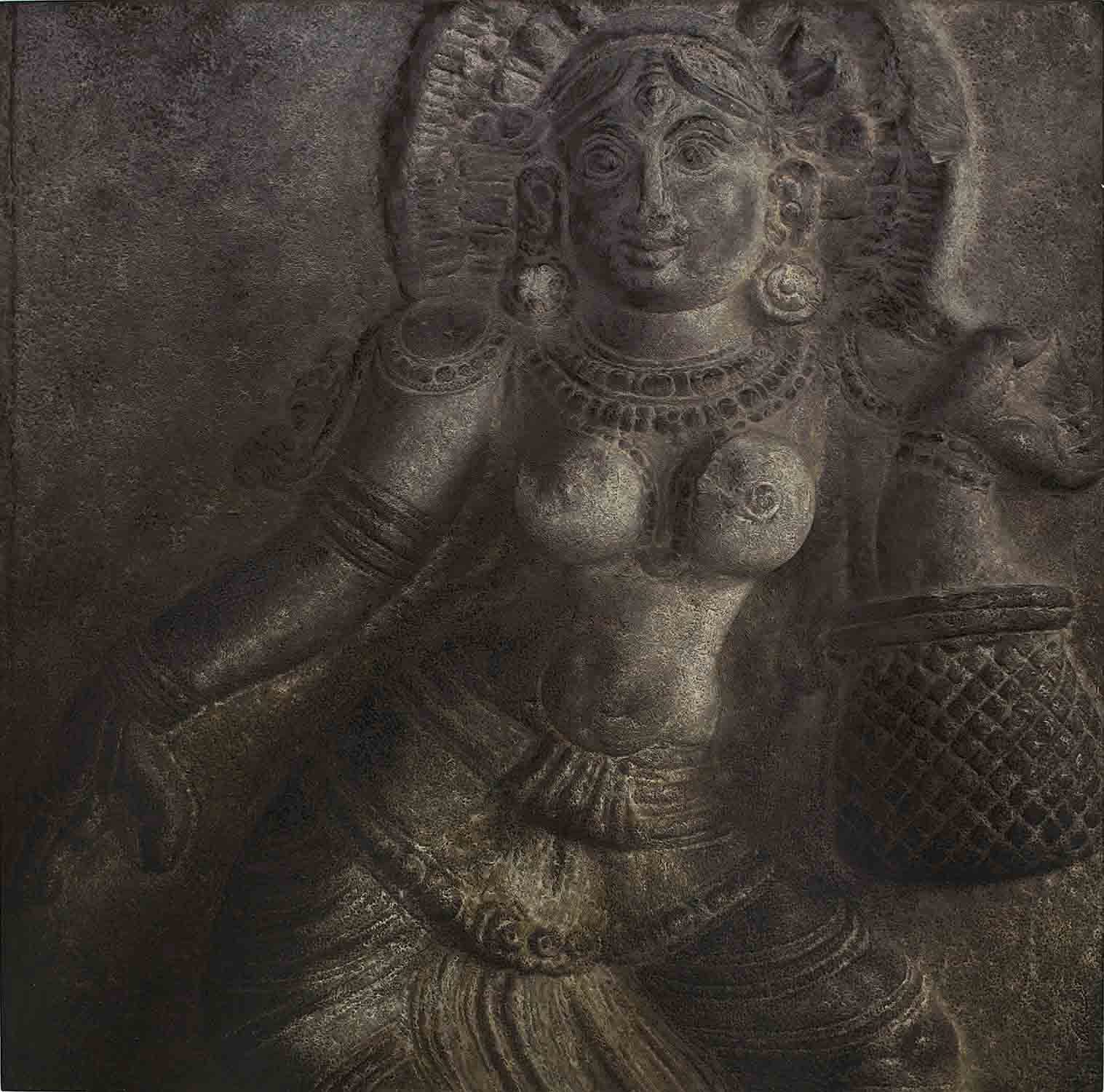 Temple Series III|B. Venkatesan- Oil on Canvas, 2017, 36 x 36 inches