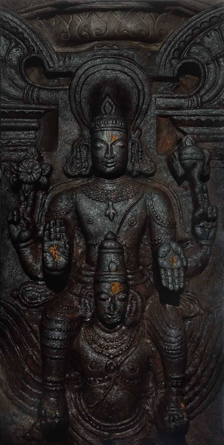 Temple Series II|B. Venkatesan- Oil on Canvas, 2017, 72 x 36 inches