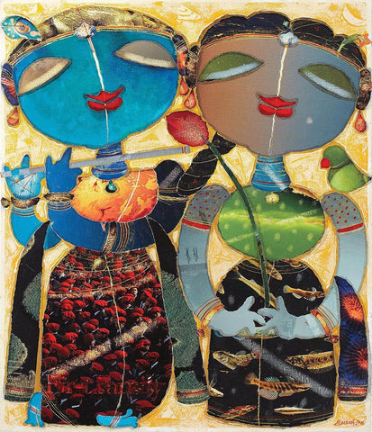Radha Krishnan|G. Subramanian- Mixed Media on Canvas, 2017, 22 x 18 inches