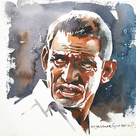 Portrait Series 85|R. Rajkumar Sthabathy- Water Color on Paper, 2012, 7 x 7 inches