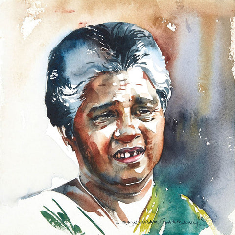 Portrait Series 88|R. Rajkumar Sthabathy- Water Color on Paper, 2012, 7 x 7 inches