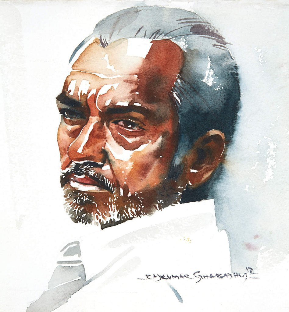 Portrait Series 89|R. Rajkumar Sthabathy- Water Color on Paper, 2012, 7 x 7 inches