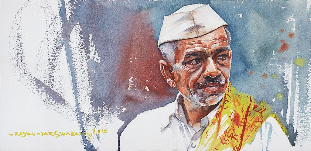 Portrait Series 92|R. Rajkumar Sthabathy- Water Color on Paper, 2016, 7.5 x 15 inches