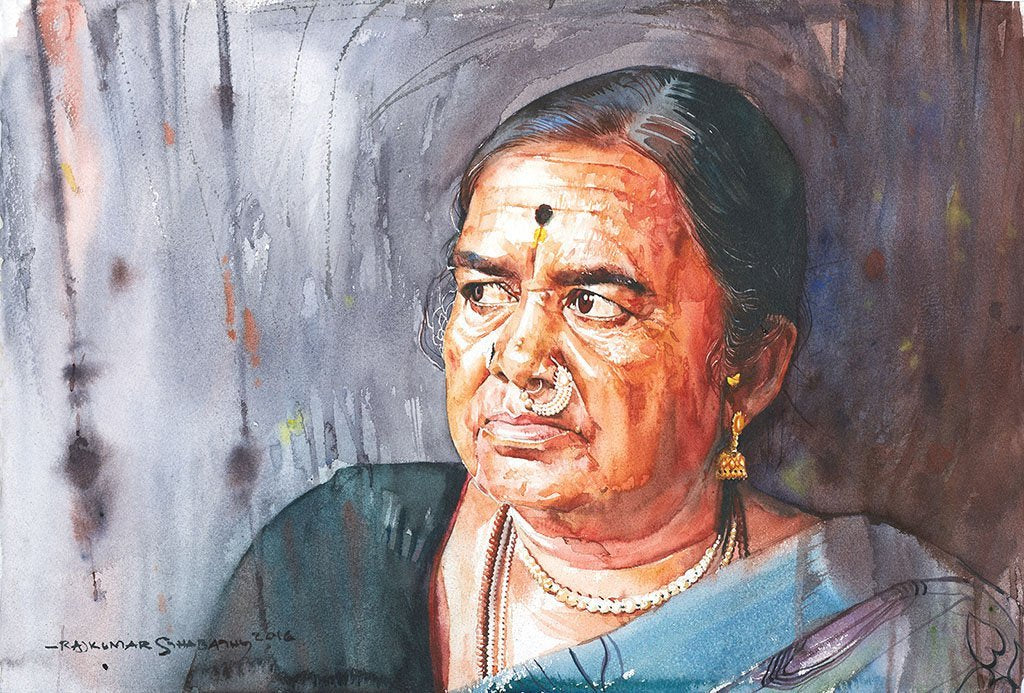 Portrait Series 111|R. Rajkumar Sthabathy- Water Color on Paper, 2016, 15 x 22 inches