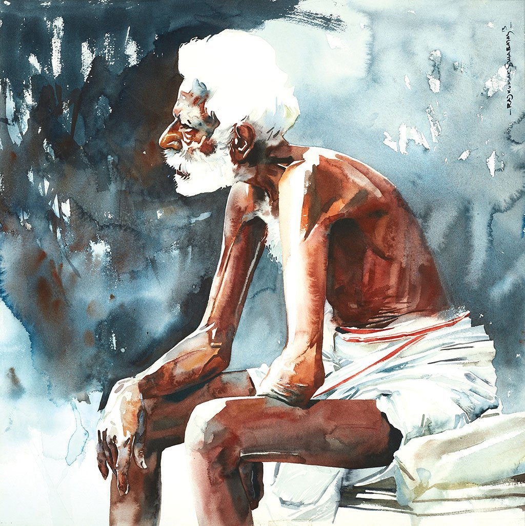 Portrait Series 116|R. Rajkumar Sthabathy- Water Color on Paper, 2013, 23 x 23 inches
