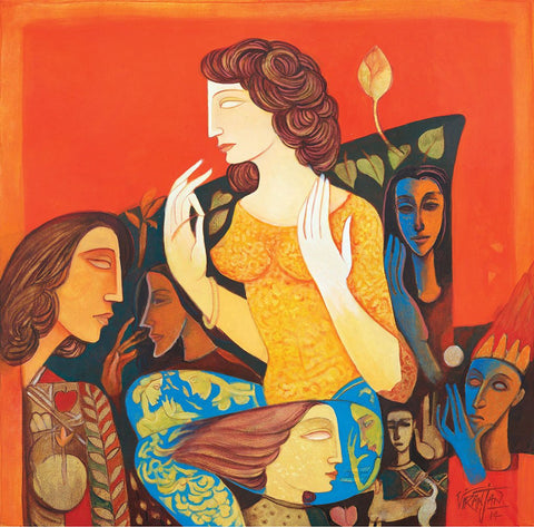 Symphony of Life 3|Ram Viranjan- Acrylic on Canvas, 2014, 36 x 36 inches