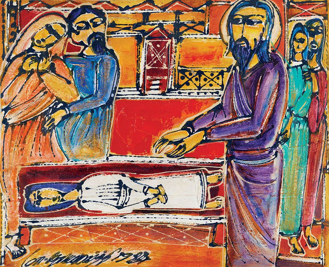 Christ|M. Suriyamoorthy- Mixed media on paper, 1998, 21.5 x 27.5 inches