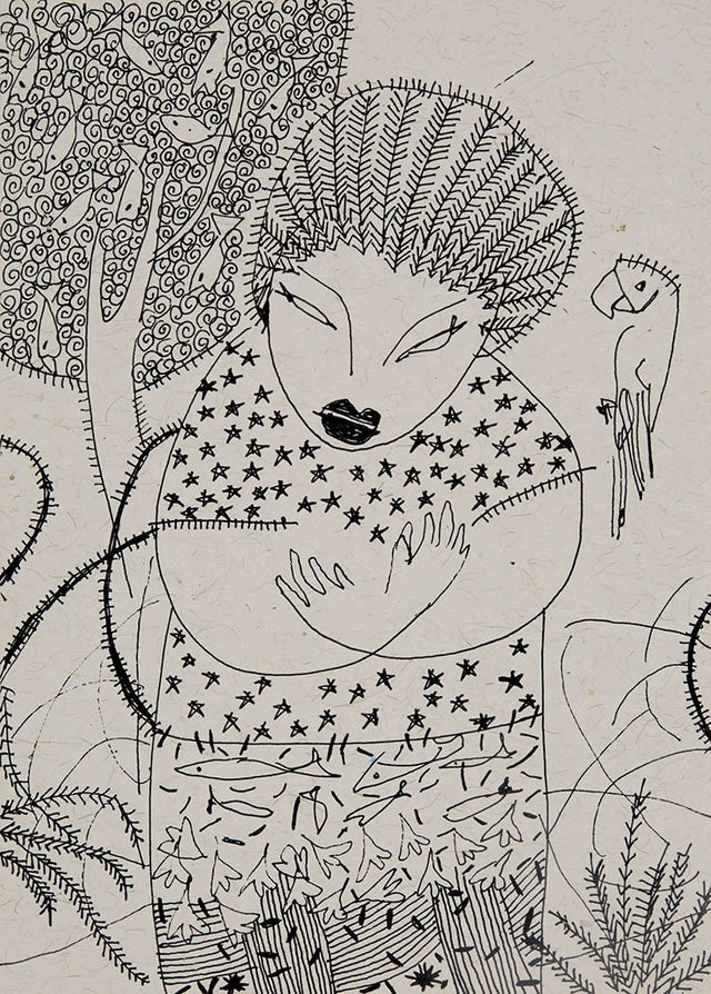 Beside of my Dream 113|A. Vasudevan- Pen and ink on board, 2013, 7 x 5 inches
