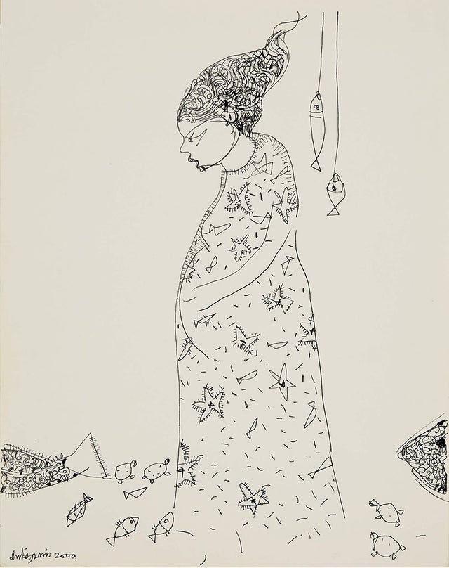 Beside of my Dream 118|A. Vasudevan- Pen and ink on board, 2013, 9 x 7 inches