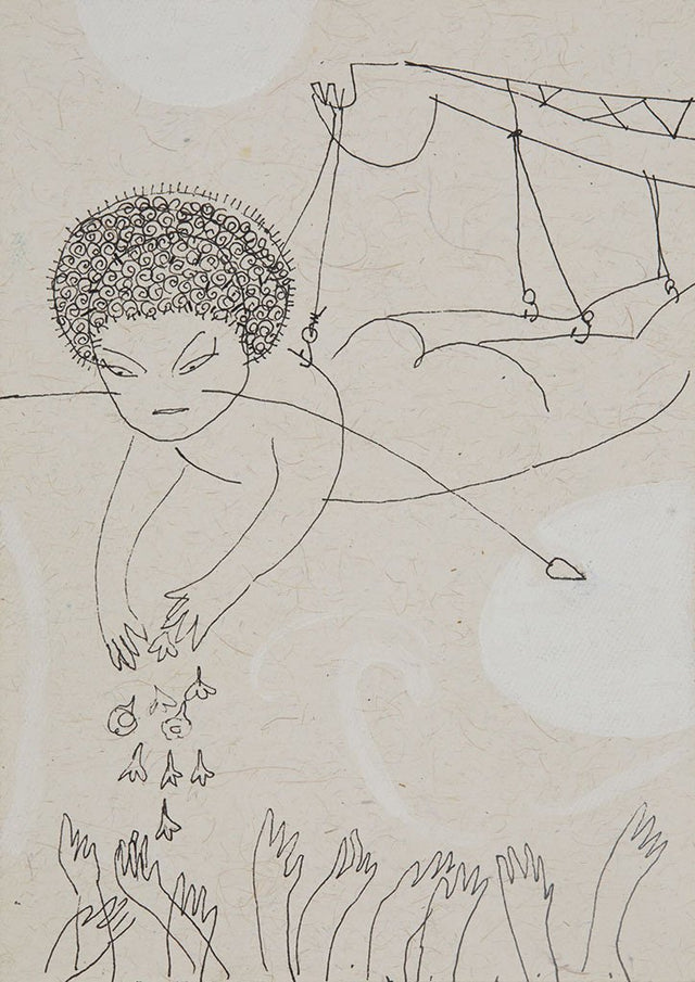 Beside of my Dream 130|A. Vasudevan- Pen and ink on board, 2013, 7 x 5 inches